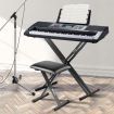 Melodic Adjustable Keyboard Stand Portable Piano Stool X-Shaped Bench Seat Set 