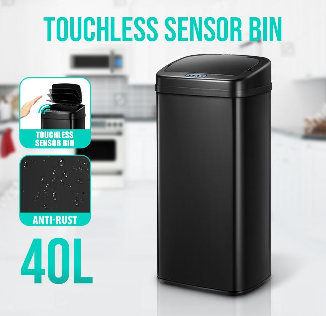 40L Sensor Bin Motion Trash Can Touchfree Kitchen Garbage Bin Crazy