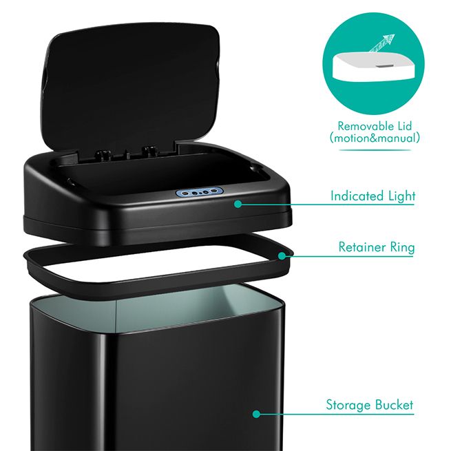 40L Sensor Bin Motion Trash Can Touchfree Kitchen Garbage Bin Crazy