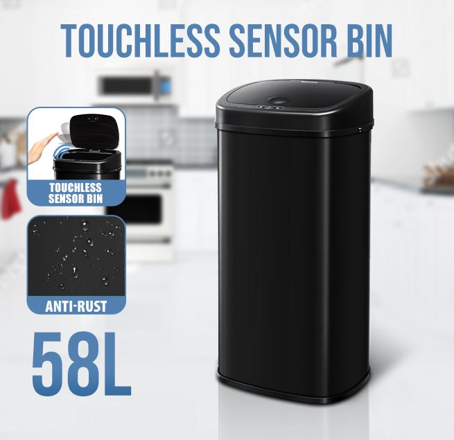 58L Sensor Bin Automatic Trash Can Touch-free Kitchen Garbage Bin