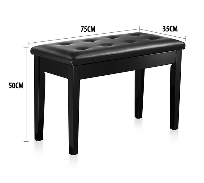 Melodic Wood Duet Piano Bench Keyboard Stool Seat with Storage Crazy