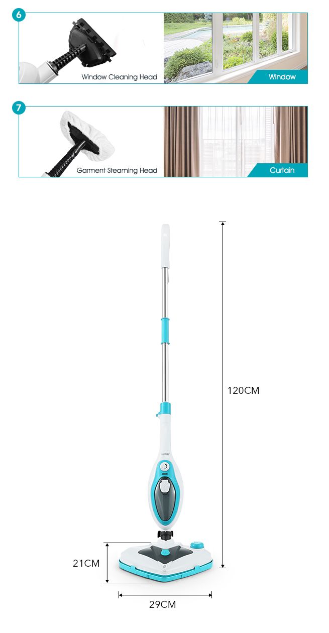 Maxkon 13in1 Steam Mop Cleaner MultiPurpose Handheld Steamer Floor