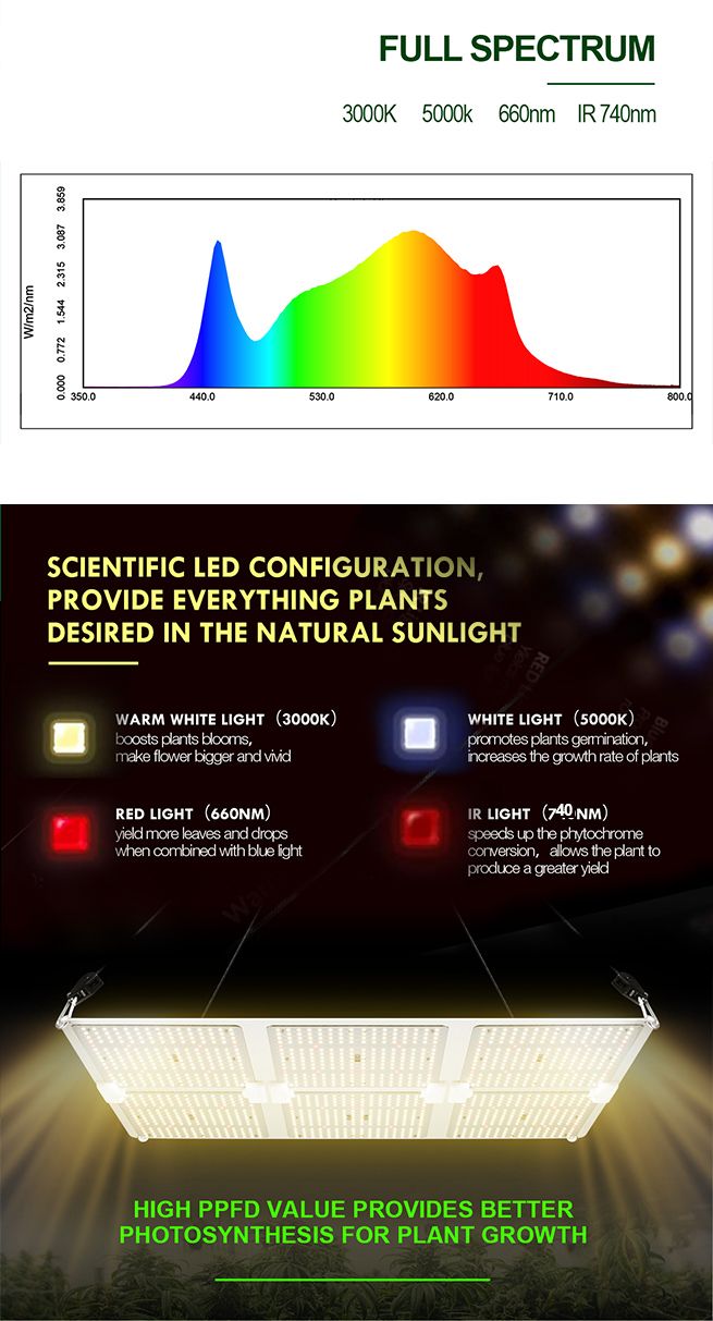 6000W Full Spectrum LED Plant Grow Light Samsung LM301B Growing Lamp ...