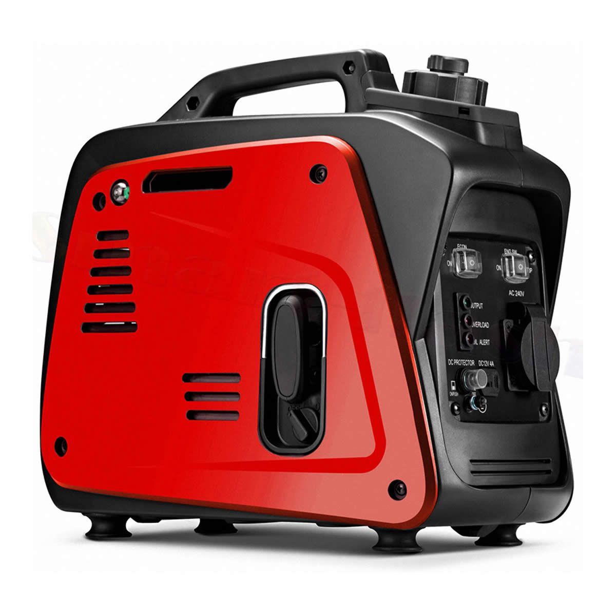 GenTrax Inverter Generator - 800W Max, 700W Rated, 100% Pure Sine Wave, Petrol, Portable for Camping Home - Red