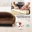 Dog Sofa Cat Couch Puppy Elevated Bed Doggy Soft Cushioned Lounge Chaise Pet Furniture PU Leather