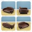 Dog Sofa Cat Couch Puppy Elevated Bed Doggy Soft Cushioned Lounge Chaise Pet Furniture PU Leather