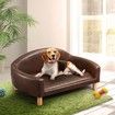 Dog Sofa Cat Couch Puppy Elevated Bed Doggy Soft Cushioned Lounge Chaise Pet Furniture PU Leather