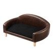 Dog Sofa Cat Couch Puppy Elevated Bed Doggy Soft Cushioned Lounge Chaise Pet Furniture PU Leather