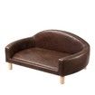 Dog Sofa Cat Couch Puppy Elevated Bed Doggy Soft Cushioned Lounge Chaise Pet Furniture PU Leather