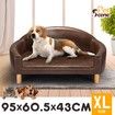 Dog Sofa Cat Couch Puppy Elevated Bed Doggy Soft Cushioned Lounge Chaise Pet Furniture PU Leather