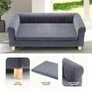 Dog Bed Puppy Sofa Cat Couch Doggy Lounge Soft Cushioned Chaise Pet Furniture Dark Grey XL