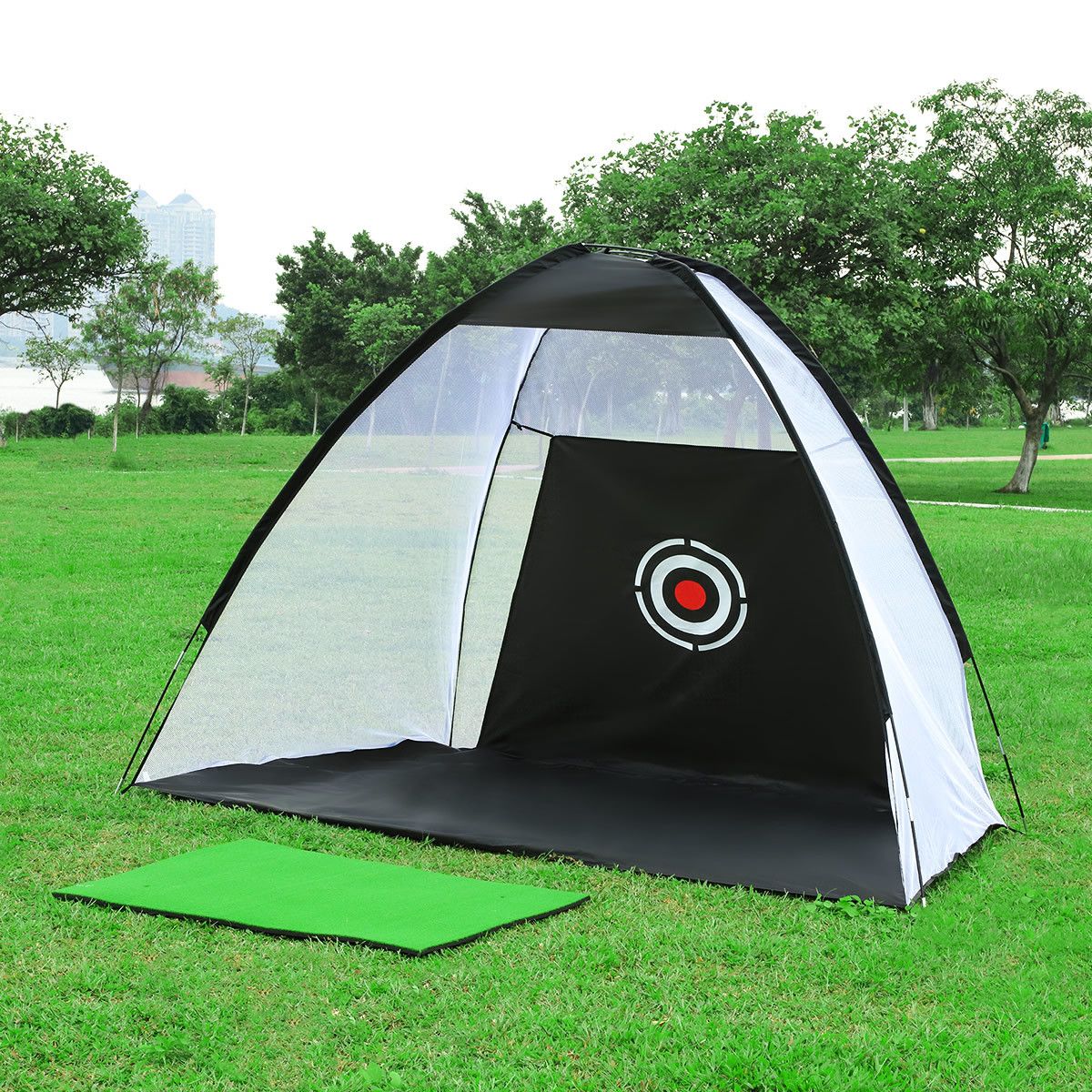 Home Golf Net and Mat Kit with Carry Bag Swing Hitting Practice Golf