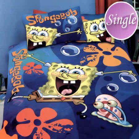 Licensed Spongebob Wonderland Quilt Cover Set Single Size