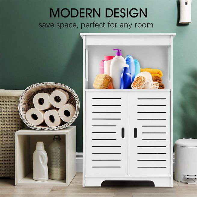 Freestanding Bathroom Cabinet Storage Shelf Organiser Stand Waterproof ...