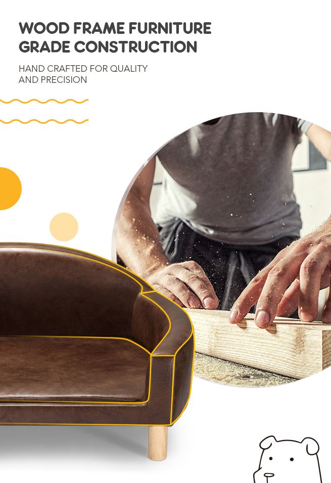 Petscene PU Leather Pet Bed Elevated Dog Cat Bed Couch Sofa Crazy Sales