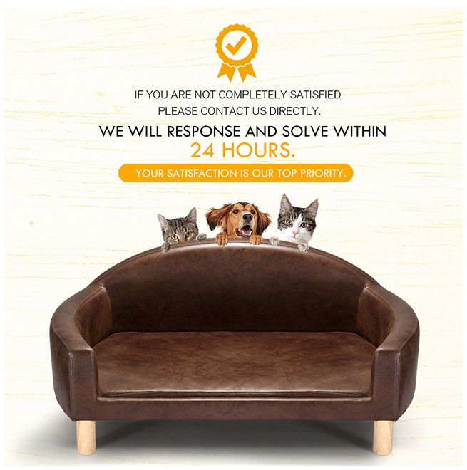 Petscene PU Leather Pet Bed Elevated Dog Cat Bed Couch Sofa Crazy Sales