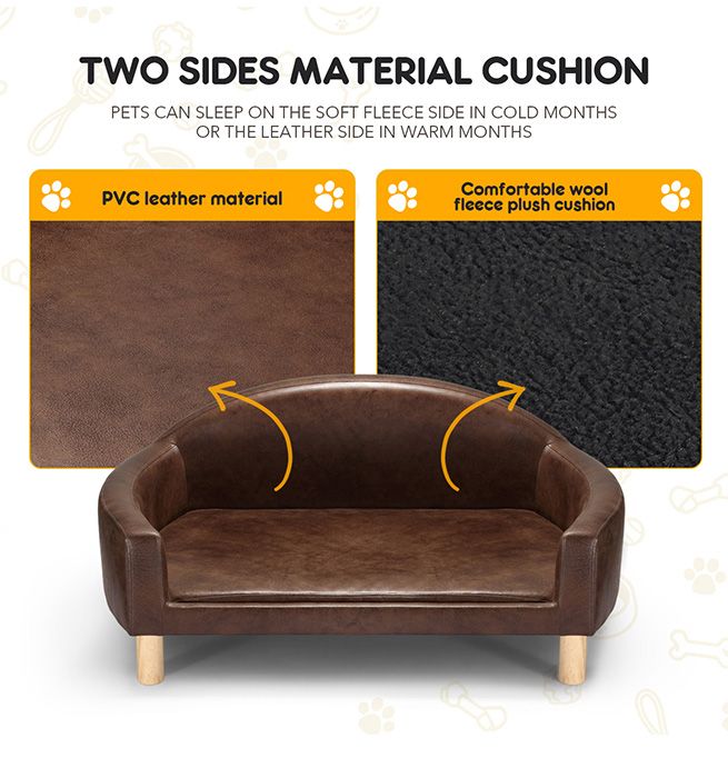 Petscene PU Leather Pet Bed Elevated Dog Cat Bed Couch Sofa Crazy Sales