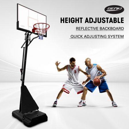 Genki Adjustable 2.3-3.05m Portable Basketball Hoop Stand System Backboard Rim