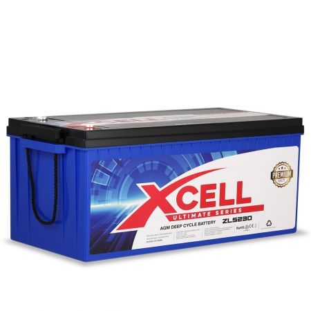 X-Cell 230Ah AGM Battery Deep Cycle 12v Marine Solar Camping Volt Glass 4WD SLA