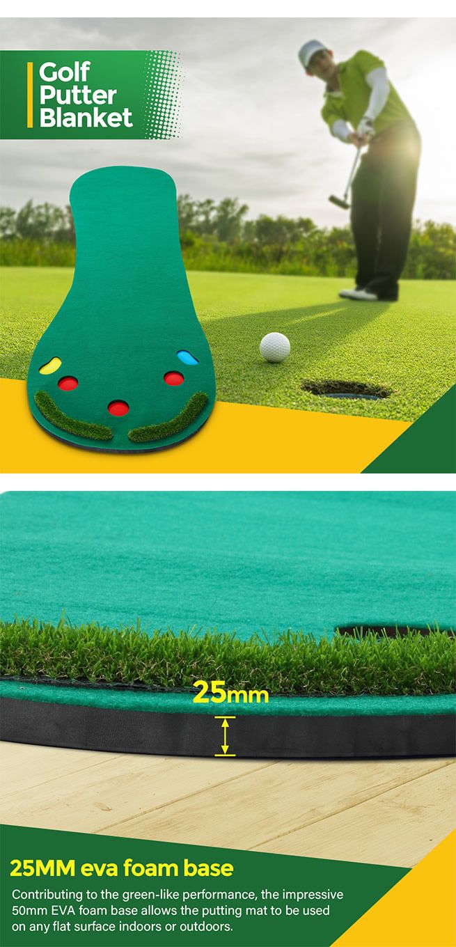 Home Golf Putting Mat Putting Green with Slope Golf Training Course