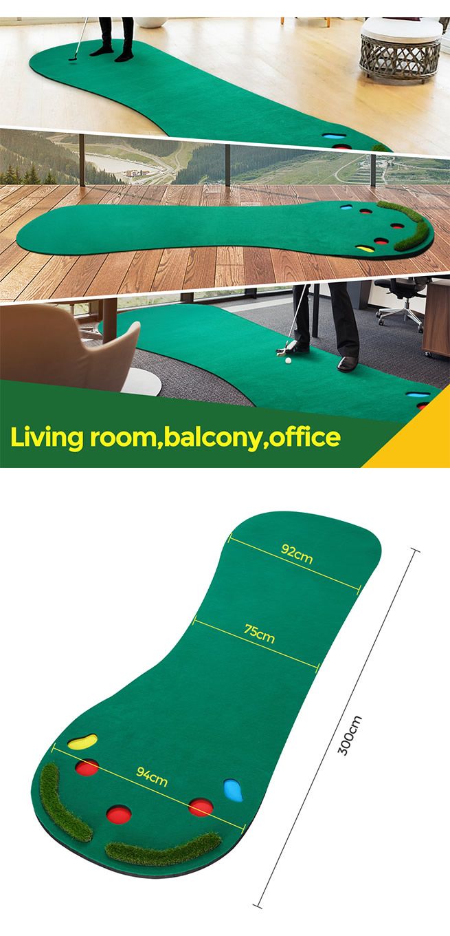 Home Golf Putting Mat Putting Green with Slope Golf Training Course