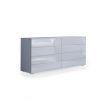 8 Drawer Cabinet Chest of Drawers Storage Furniture White High Gloss Front