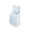 White Modern Nightstand Bedside Tables 3 Drawers High Gloss Front RGB LED