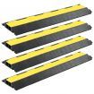 Cable Protector Ramps 4 pcs 2 Channels Rubber 101.5 cm