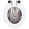 WC Toilet Seat with Soft Close Lid MDF New York Design