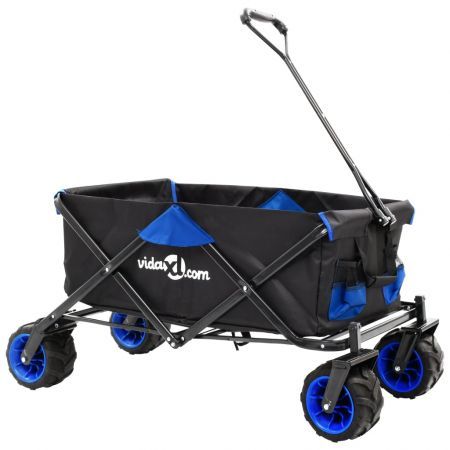 Folding Hand Trolley Metal Blue and Black