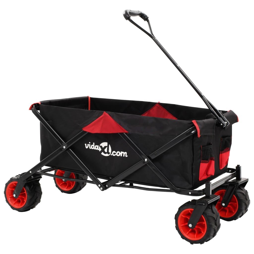 Folding Hand Trolley Metal Red and Black