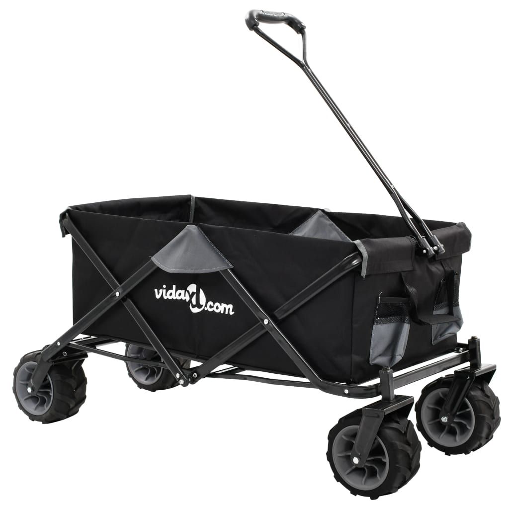 Folding Hand Trolley Metal Grey and Black