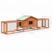 Rabbit Hutch Solid Pine & Fir Wood 303x60x86 cm