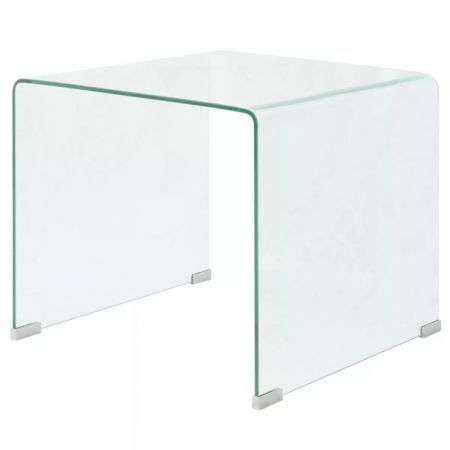 Coffee Table Tempered Glass 49.5x50x45 cm Clear