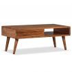 Coffee Table Solid Wood with Carved Drawer 100x50x40 cm