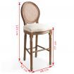 Bar Chairs 2 pcs White Linen