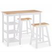 Bar Set 3 Pieces MDF White