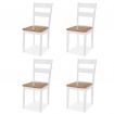 Dining Chairs 4 pcs White Solid Rubber Wood