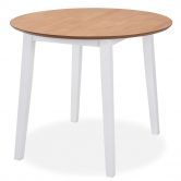 Drop-leaf Dining Table Round MDF White