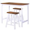 Bar Table and Stool Set 3 Pieces Solid Wood