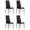 Dining Chairs 4 pcs Black Faux Leather