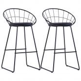 Bar Chairs 2 pcs Black Faux Leather