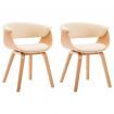 Dining Chairs 2 pcs Cream Bent Wood and Faux Leather