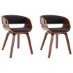 Dining Chairs 2 pcs Grey Bent Wood and Fabric
