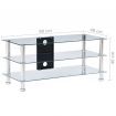 TV Stand Transparent 90x40x40 cm Tempered Glass