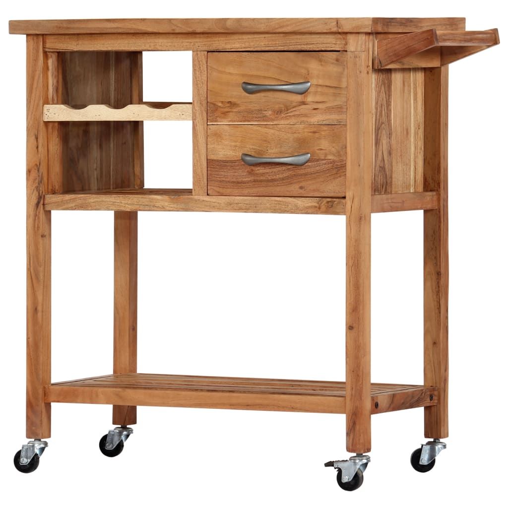 Kitchen Trolley 80x45x91 cm Solid Acacia Wood