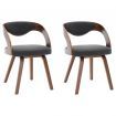 Dining Chairs 2 pcs Dark Grey Bent Wood and Fabric