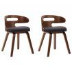 Dining Chairs 2 pcs Dark Grey Bent Wood and Fabric