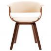 Dining Chair Cream Bent Wood and Faux Leather