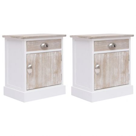 Bedside Cabinets 2 pcs 38x28x45 cm Paulownia Wood